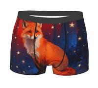 CNTDBU Fox Star Dream Boxer pour homme avec pochette de contour - Sous-vêtements doux, extensibles et respirants - Taille sans étiquette - Évacuation de l'humidité, Noir , M