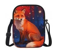 CNTDBU Fox Star Dream Petit sac à bandoulière léger avec fermeture éclair pour femme, sac à bandoulière imperméable et décontracté pour voyage, téléphone et portefeuille