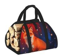 CNTDBU Fox Star Dream Sac de transport pour bois de chauffage, sac fourre-tout en toile robuste pour bûches, transport de bois imperméable avec poignées rembourrées