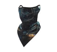 CNTDBU Future Robot Masque en maille respirante - 12 façons - Coupe-vent - Protection contre la poussière - Cache-cou - Cagoule pour homme et femme - Noir