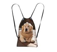 CNTDBU Golden Retriever Sac à dos pliable avec cordon de serrage - Sac à dos léger et réutilisable pour voyage, sac à dos compact pour le camping, la salle de sport