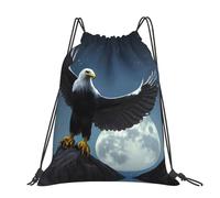 CNTDBU Grand sac à dos Eagle Under The Stars - Imperméable et léger - Pour gym, sport, sac à dos décontracté avec cordon de serrage pour voyage, randonnée