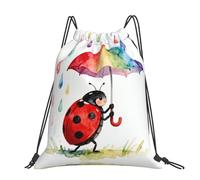 CNTDBU Grand sac à dos imperméable et léger avec cordon de serrage Ladybug's Umbrella pour la gym, le sport, le sac à dos décontracté avec cordon de serrage pour les voyages et la randonnée