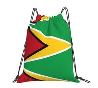 CNTDBU Grand sac à dos imperméable et léger avec cordon de serrage Motif drapeau de la Guyane Pour la gym, le sport, le voyage et la randonnée