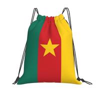 CNTDBU Grand sac à dos imperméable et léger avec cordon de serrage Motif drapeau du Cameroun