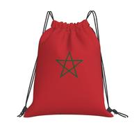 CNTDBU Grand sac à dos imperméable et léger avec cordon de serrage Motif drapeau du Maroc