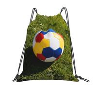 CNTDBU Grand sac à dos imperméable et léger avec cordon de serrage pour le sport et les voyages Motif football coloré