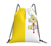 CNTDBU Grand sac à dos imperméable et léger avec cordon de serrage pour le sport, le voyage et la randonnée Motif drapeau du Vatican
