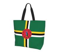 CNTDBU Grand sac fourre-tout à bandoulière avec drapeau du Commonwealth de la Dominique pour femme, léger, imperméable, réutilisable, avec poche intérieure pour le travail, les voyages