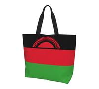 CNTDBU Grand sac fourre-tout à bandoulière pour femme - Motif drapeau du Malawi - Léger et imperméable - Réutilisable - Avec poche intérieure - Pour le travail et les voyages