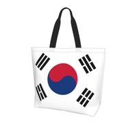 CNTDBU Grand sac fourre-tout avec drapeau national de la Corée du Sud pour femme - Léger et résistant à l'eau - Pour le travail, les voyages, un usage quotidien
