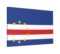 CNTDBU Grande toile murale moderne avec drapeau du Cap-Vert 40,6 x 61 cm - Œuvre d'art encadrée prête à être accrochée pour salon, chambre à coucher