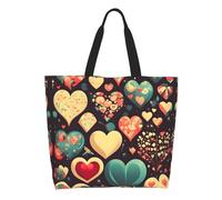 CNTDBU Heart Crush Flower Sac fourre-tout à bandoulière de grande capacité pour femme - Polyester résistant à l'eau pour le shopping, le travail, un usage quotidien