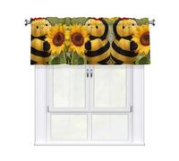 CNTDBU Honeybee Cantonnière décorative en tissu peau de pêche pour cuisine et salle de bain, prête à accrocher 137,2 x 45,7 cm