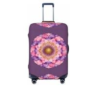 CNTDBU Housse de protection élastique pour valise, motif cercle, rose mandala, pour voyage, résistante aux rayures, s'adapte à la plupart des valises, Noir , M, Bohémien