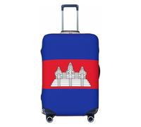 CNTDBU Housse de protection élastique pour valise, motif drapeau du Cambodge, résistante aux rayures, convient à la plupart des valises, Noir , M, Bohémien