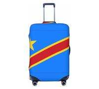 CNTDBU Housse de protection élastique pour valise, motif drapeau du Congo, résistante aux rayures, convient à la plupart des valises, Noir , S, Bohémien
