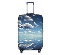 CNTDBU Housse de protection élastique pour valise, résistante aux rayures, convient à la plupart des valises, bleu ciel et nuages blancs, Noir , M, Bohémien