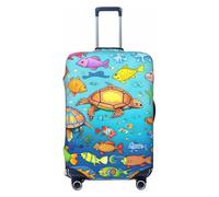CNTDBU Housse de protection élastique pour valises tortues et poissons - Résistante aux rayures - Convient à la plupart des valises, Noir , M, Bohémien