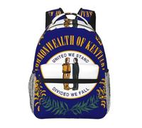 CNTDBU Kentucky State Flag Sac à dos décontracté léger pour adultes Grande capacité Sac à dos de voyage avec sangles rembourrées Sac de navetteur résistant à l'eau