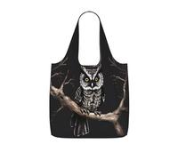 CNTDBU Late Night Owl Sac de courses pliable léger réutilisable pour les courses, sac à dos de voyage de 25 l avec cordon de serrage pour le travail, la salle de sport