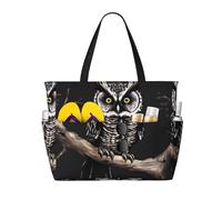 CNTDBU Late Night Owl Sac de voyage de plage de grande capacité imperméable avec 7 poches Sac fourre-tout surdimensionné pour gym, camping, léger et pliable