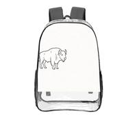CNTDBU Line Bison Art Clear Sac à dos 40,6 cm en PVC transparent très résistant approuvé par les stades Sac à dos de voyage unisexe