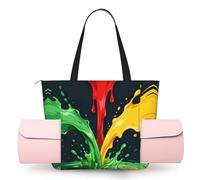 CNTDBU Liquid Flow Collision Grand sac de yoga pour femme avec support pour tapis de yoga, sac à bandoulière léger pour entraînement, voyage, plage