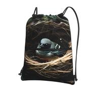 CNTDBU Little Bird Nest Sac à dos avec cordon de serrage avec fermeture éclair, imperméable, léger, pour gym, sport, sac à dos réglable pour voyage, randonnée