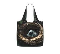 CNTDBU Little Bird Nest Sac de courses pliable léger réutilisable pour les courses, sac à dos de voyage de 25 L avec cordon de serrage pour le travail, la salle de sport