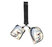 CNTDBU Lot de 2 porte-clés avec dragonne en forme de petit cygne pour femme, pochette à fermeture éclair pour la course, la gym, les voyages, les sports de plein air