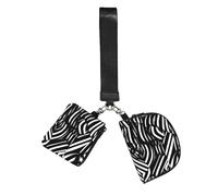 CNTDBU Lot de 2 porte-clés avec dragonne et lignes noires et blanches pour femme, petit sac de poignet pour clés, cartes, pochette zippée pour course à pied, gym, voyage, sports de plein air