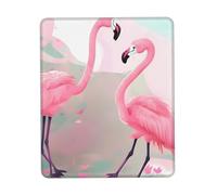 CNTDBU Love Flamingo Tapis de souris avec base en caoutchouc avec bords cousus antidérapant pour jeux de bureau, surface en tissu lisse, plusieurs verticales
