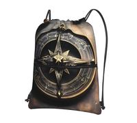 CNTDBU Magical Design Sac à dos avec cordon de serrage et boussole de runes nordiques avec fermeture éclair, imperméable, léger, pour gym, sport, sac à dos réglable pour voyage, randonnée