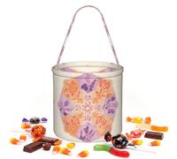 CNTDBU Mandala Fleur Halloween Sac de Rangement Sac à Main Rond pour Fête | Tissu sergé léger réutilisable pouvant contenir des cadeaux essentiels pour une utilisation en fête