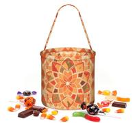 CNTDBU Mandala Geo Sac de rangement rond pour Halloween | Tissu sergé léger réutilisable pouvant contenir des cadeaux essentiels pour une utilisation en fête