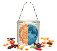 CNTDBU Mandala Moon Sac de rangement rond pour fête d'Halloween | Tissu sergé léger réutilisable pouvant contenir des cadeaux essentiels pour une utilisation en fête