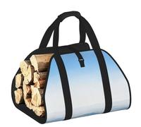 CNTDBU Marina Sac de transport de bois de chauffage en toile robuste imperméable avec poignées rembourrées Bleu