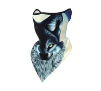 CNTDBU Masque facial Wolf Under Moon en maille respirante - 12 façons - Coupe-vent - Protection contre la poussière - Cache-cou - Cagoule pour homme et femme - Noir