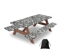 CNTDBU maze - Housse de table de pique-nique imperméable de 183 cm pour camping, barbecue en plein air