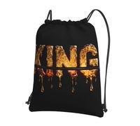 CNTDBU Molten Gold King Sac à dos avec cordon de serrage avec fermeture éclair, imperméable, léger, pour gym, sport, sac à dos réglable pour voyage, randonnée