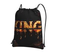 CNTDBU Molten Gold King Sac à dos avec cordon de serrage avec fermeture éclair, imperméable, léger, pour gym, sport, sac à dos réglable pour voyage, randonnée