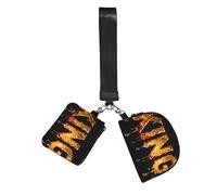 CNTDBU Molten Lot de 2 porte-clés avec dragonne pour femme Doré Petit sac de poignet pour clés, cartes, pochette zippée pour course à pied, gym, voyage, sports de plein air