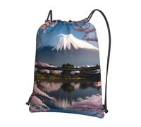 CNTDBU Mt. Fuji au début du printemps Sac à dos avec cordon de serrage avec fermeture éclair, imperméable, léger, sac à dos pour gym, sport, sac à dos réglable pour voyage, randonnée