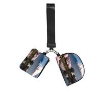 CNTDBU Mt. Fuji In Early Spring Wristlet Keychain Wallet for Women - Petit sac de poignet pour clés, cartes, lot de 2 pochettes zippées pour course à pied, gym, voyage, sports de plein air