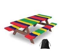 CNTDBU Nappe imperméable avec bords élastiques pour table de pique-nique, camping, barbecue, extérieur, motif drapeau de l'île Maurice, 183 cm