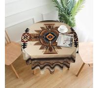 CNTDBU Native American Painting152,4 cm - Nappe ronde imperméable lavable et infroissable pour les fêtes à manger