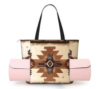 CNTDBU Native American Patterns Sac de yoga pour femme avec support pour tapis de yoga, sac à bandoulière léger pour entraînement, voyage, plage