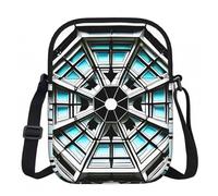 CNTDBU Octagon Building Petit sac à bandoulière léger à fermeture éclair pour femme, sac à bandoulière décontracté imperméable pour voyage, téléphone portable