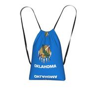 CNTDBU Oklahoma State Flag Sac à dos pliable avec cordon de serrage - Léger et réutilisable - Sac à dos de poche compact pour le camping, la salle de sport